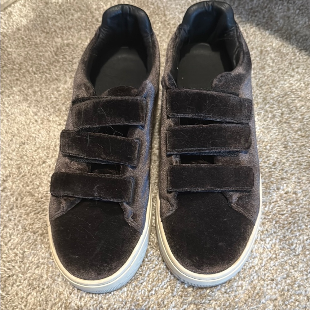 Sandro Brown Velvet Sneakers